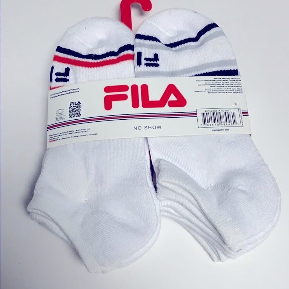 NWT Fila No Show 6 Pairs Socks